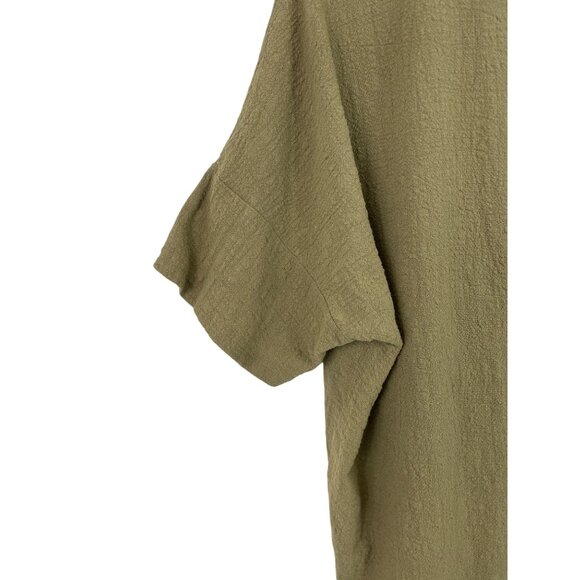 Zenana Womens Loose Fit Brown Textured Short Sleeve Top L - Picture 5 of 8